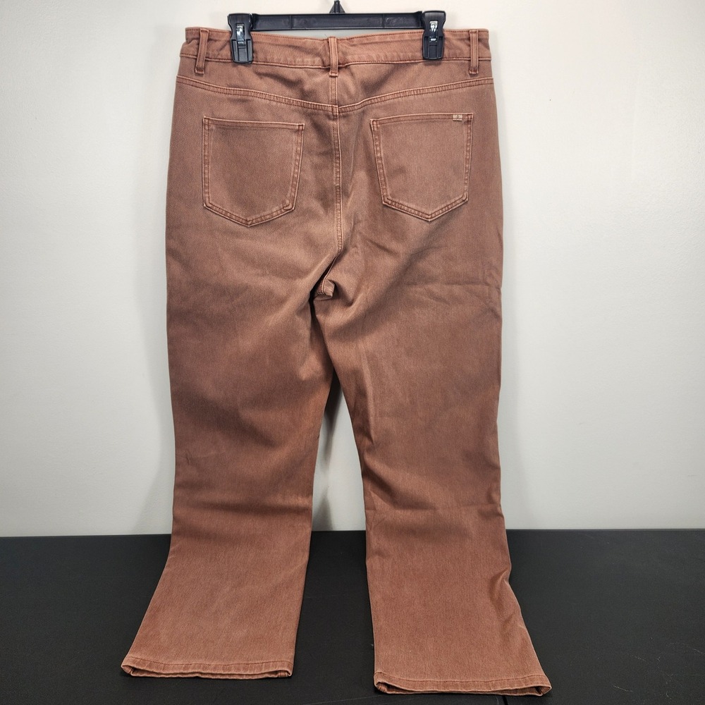 Halara Flex Denim High Waisted Straight Leg Pants Brown XL NWT 02634292 - Picture 2 of 9